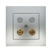 Wyłączniki światła i elektryczne - LEDart ELEKTRO - PLAST głośnikowe pojedyncze CARLA srebrny ELEKTRO - PLAST - miniaturka - grafika 1