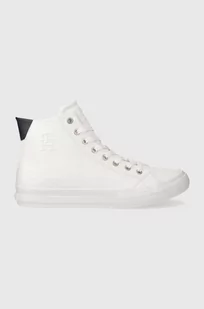 Tommy Hilfiger trampki skórzane TH HI VULC STREET LTH ESS męskie kolor biały FM0FM04897 - Trampki męskie - miniaturka - grafika 1