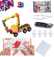 Prace ręczne dla dzieci - Koraliki Do Prasowania 3D Prasowanki Trójwymiarowe Szablon Pojazdy Budowlane Dzwig - miniaturka - grafika 1