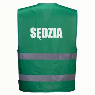Kamizelka odblaskowa F474 PORTWEST L/XL -zielona nadruk SĘDZIA - Odzież robocza - miniaturka - grafika 1