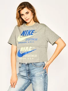 Koszulki i topy damskie - Nike T-Shirt Sportswear CJ2040 Szary Loose Fit - grafika 1