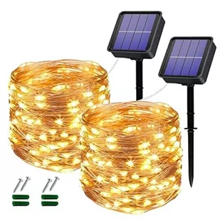 Solarne Lampy Ogrodowe, 2 X 120 Led Ogrodowe Światła Słoneczne Wodoodporne Zewnętrzne Solarne Łańcuchy Świetlne Do Ogrodu, Na Patio, Imprezę, Ślub, .. - Oświetlenie świąteczne - miniaturka - grafika 1