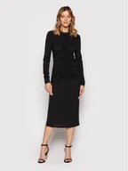 Sukienki - KARL LAGERFELD Sukienka codzienna Ruched 220W1352 Czarny Slim Fit - miniaturka - grafika 1
