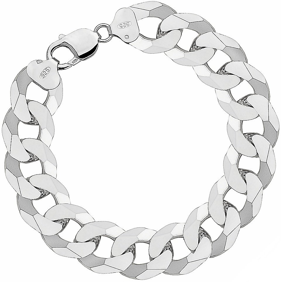 Bransoletka Srebrna Pancerka Męska Pełna Diamentowana 1,40 cm Grawer Gratis