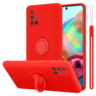 Pokrowiec Do Samsung Galaxy A51 4G / M40s w LIQUID CZERWONY Etui TPU Obudowa Ochronny Case Cover Plecki Cadorabo - Etui i futerały do telefonów - miniaturka - grafika 1