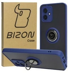 Bizon Etui Case Hybrid Ring do Motorola Moto G54 5G, granatowe - Etui i futerały do telefonów - miniaturka - grafika 1