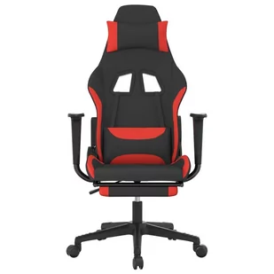 Lumarko Obrotowy fotel gamingowy z podnóżkiem, czarno-czerwony, tkanina - Fotele gamingowe - miniaturka - grafika 4