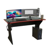 Biurka gamingowe - Biurko gamingowe 140 cm czarno-czerwone BASESTAR204 - miniaturka - grafika 1