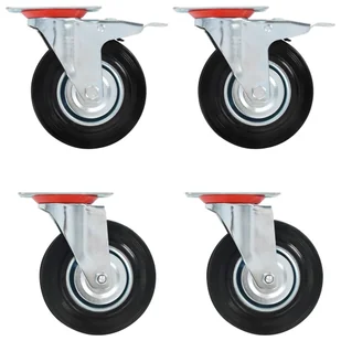 Kółka skrętne VIDAXL, 125 mm, 12 szt. - Wózki magazynowe - miniaturka - grafika 1