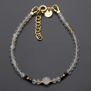 Skorulski Jewellery, Bransoletka obfitości i miłości, Cytryn, Turmalin czarny, Kwarc Różowy i srebro złocone - Bransoletki - miniaturka - grafika 1