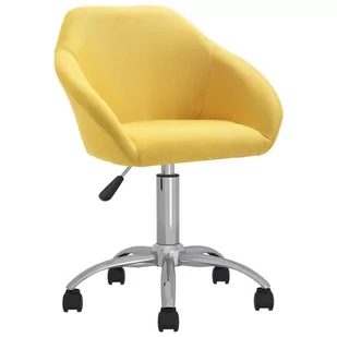 vidaXL Obrotowe krzesła stołowe 2 szt. żółte obite tkaniną 330434 - Krzesła - miniaturka - grafika 1