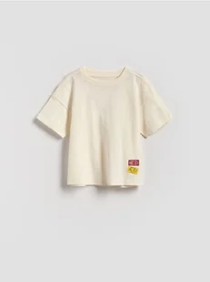 Reserved - Bawełniany t-shirt - złamana biel - Bluzki dla niemowląt - miniaturka - grafika 1