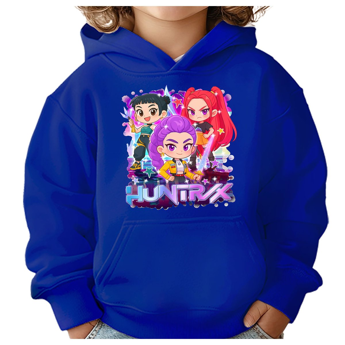 BLUZA DZIECIĘCA KPOP DEMON HUNTERS HUNTRIX 122-128 Z KAPTUREM BAWEŁNIANA