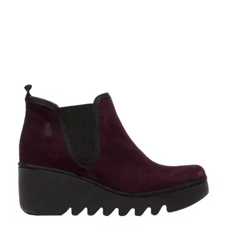 Botki damskie - Botki Fly London BYNE 349 Purple Oil Suede P501349022 - grafika 1