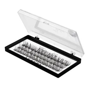Luxury Lashes Fluffy Kim Black 8 mm Ekstremalnie czarne kępki rzęs w kształcie litery "W" - Sztuczne rzęsy i akcesoria - miniaturka - grafika 1
