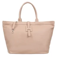 Torebki damskie - Duża Shopperka Torba Skórzana Vezze Mossa Pudrowa - miniaturka - grafika 1