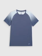 Koszulki sportowe męskie - 4F Koszulka sportowa w kolorze niebieskoszarym - miniaturka - grafika 1