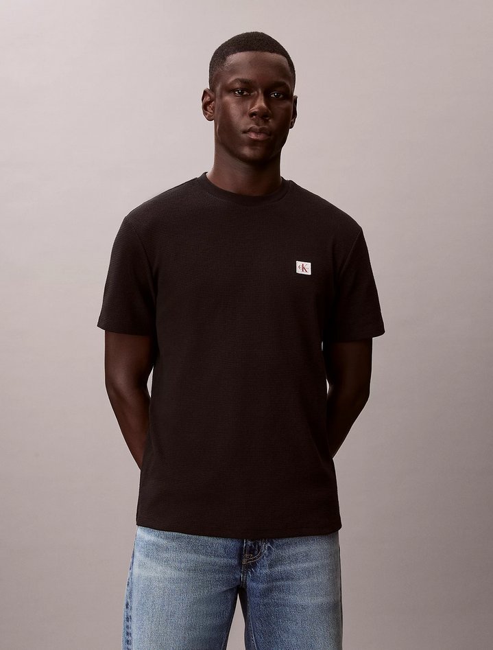 T-shirt a losanghe męskie czarny