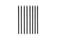 Urodziny dziecka - Świeczki urodzinowe długie czarno-złote - 15 cm - 8 szt. - miniaturka - grafika 1