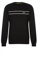 Bluzy męskie - BOSS Męska bluza z dzianiny Righam Black1, XL, czarny (Black1), XL - miniaturka - grafika 1