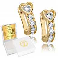 Biżuteria dla dzieci - Złote Kolczyki 585 Serca Serduszka Grawer - miniaturka - grafika 1