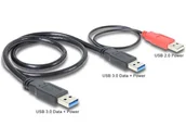 Kable USB - Delock Kabel USB 3.0 AM(M)+Power AM(M)->AM(M) 60cm 82908 - miniaturka - grafika 1
