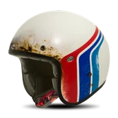 Kaski motocyklowe - Kask Otwarty Premier LE Petit Classic U9 BM Złamany Biały/Czerwony/NiebieskiS - miniaturka - grafika 1