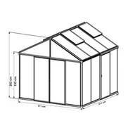 Szklarnie ogrodowe - GFP szklarnia Asteria 22 Light 311x311 cm - grube panele poliwęglanowe ok. 12 mm - kolor: antracytowy - miniaturka - grafika 1