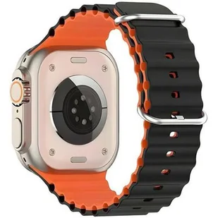 Beline pasek Apple Watch Silicone Waves 42/44/45/49mm czarno-pomarańczowy /black-orange box - Akcesoria do smartwatchy - miniaturka - grafika 5
