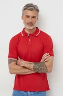 Koszulki męskie - Geox polo M4510R-T3088 M POLO męski kolor czerwony gładki - miniaturka - grafika 1