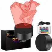 Zabawki zręcznościowe - Lampka Nocna 3D LED SPIDER-MAN Prezent dla Dziecka Lampa z Pilotem RGB USB - miniaturka - grafika 1