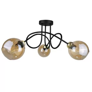 Keter Lighting Venus lampa podsufitowa 3x60W złoty/czarny/szkło miodowe 2002 - Lampy sufitowe - miniaturka - grafika 1