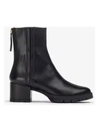 Botki damskie - Unisa Skórzane botki w kolorze czarnym - miniaturka - grafika 1