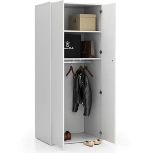 B2B Partner Szafa ubraniowa biurowa LAYERS, drążek do szafy, 800 x 400 x 1905 mm, biała 611533 - Szafy biurowe - miniaturka - grafika 1