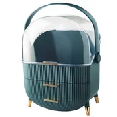 Kosmetyczki, organizery i kuferki - Szkatułka organizer kuferek na kosmetyki biżuterię (Butelkowa Zieleń) - miniaturka - grafika 1