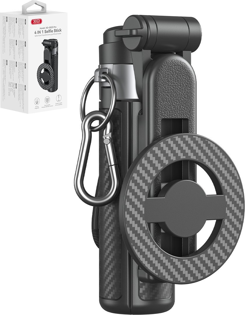 Selfie stick XO Bluetooth tripod czarny magnetyczny do MagSafe 64cm SS25