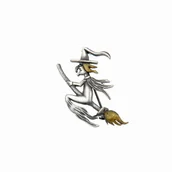 Broszki - Broszka srebrna  - Wiedźma mała oksydowana - miniaturka - grafika 1