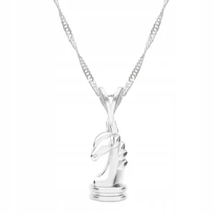 Łańcuszek srebrny naszyjnik 925 Pionek Szachowy - Łańcuszki - miniaturka - grafika 1