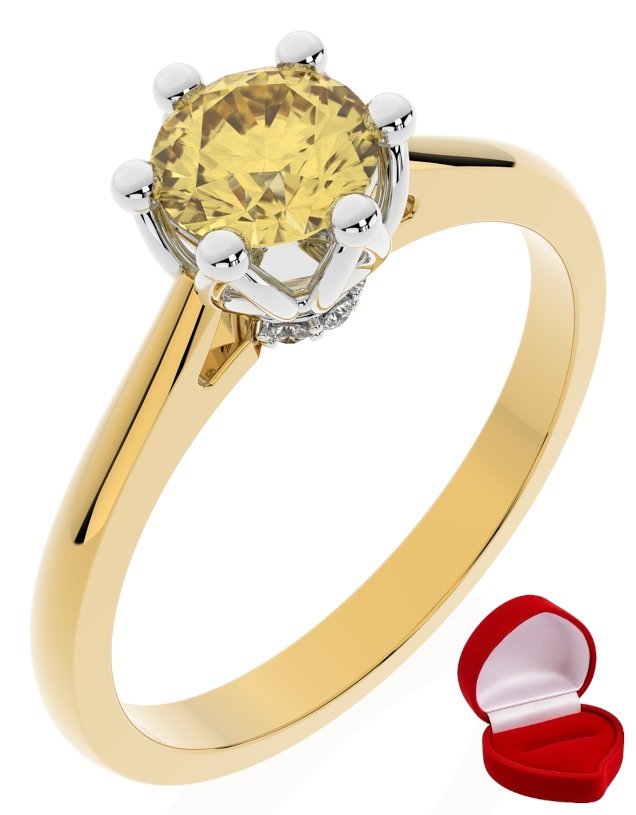 ZŁOTY PIERŚCIONEK ZARĘCZYNOWY 585 14k SZAFIR 0,50 ct + PUDEŁKO R10