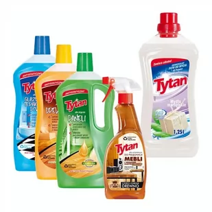 Mega zestaw do mycia podłóg i mebli Tytan PROMO - Środki do podłóg i mebli - miniaturka - grafika 1