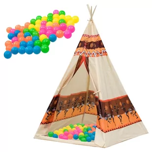 Namiot indiański Tipi Wigwam +piłeczki 60szt Duży - Namioty i tipi dla dzieci - miniaturka - grafika 1