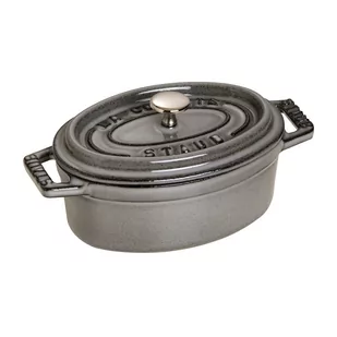 Staub Mini garnek żeliwny owalny La Cocotte 250 ml grafitowy 40500-116-0 - Garnki - miniaturka - grafika 1