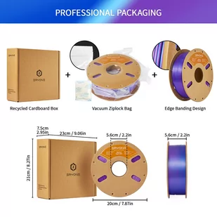 ERYONE Dual Color Silk PLA Filament 1kg - Purple - Filamenty i akcesoria do drukarek 3D - miniaturka - grafika 4