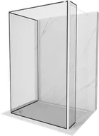 Ścianki i drzwi prysznicowe - Mexen Kioto ścianka prysznicowa Walk-in 140 x 80 x 40 cm, czarny wzór, biała - 800-140-080-221-20-70-040 - miniaturka - grafika 1