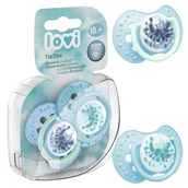 Smoczki uspokajające - LOVI Dynamiczny Smoczek Silikonowy Uspokajający Tie Dye Blue 18m+ 2 szt. - miniaturka - grafika 1