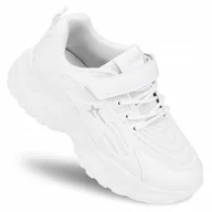 Buty dla dziewczynek - Buty dziecięce sportowe na lato BIG STAR lekkie na RZEPY RR374039 białe 31 - miniaturka - grafika 1
