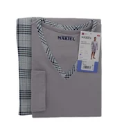 Piżamy damskie - PIŻAMA MĘSKA MŁODZIEŻOWA 2XL SZORTY DŁUGI RĘKAW SZARA - ZIELONA - miniaturka - grafika 1