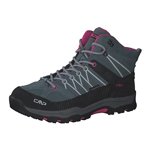 CMP Dziecięce buty trekkingowe Rigel Mid Wp, uniseks, Mineral Green Purple Fluo, 36 EU
