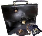 Teczki i aktówki - EKSKLUZYWNA SKÓRZANA TECZKA TORBA AKTÓWKA NESESER NA LAPTOP ABIATTI SKÓRA - miniaturka - grafika 1