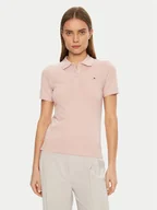 Koszulki sportowe damskie - Tommy Hilfiger Polo 1985 WW0WW43225 Różowy Slim Fit - miniaturka - grafika 1
